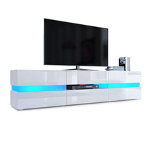 Глянцевая подставка под телевизор со светодиодной подсветкой белого цвета